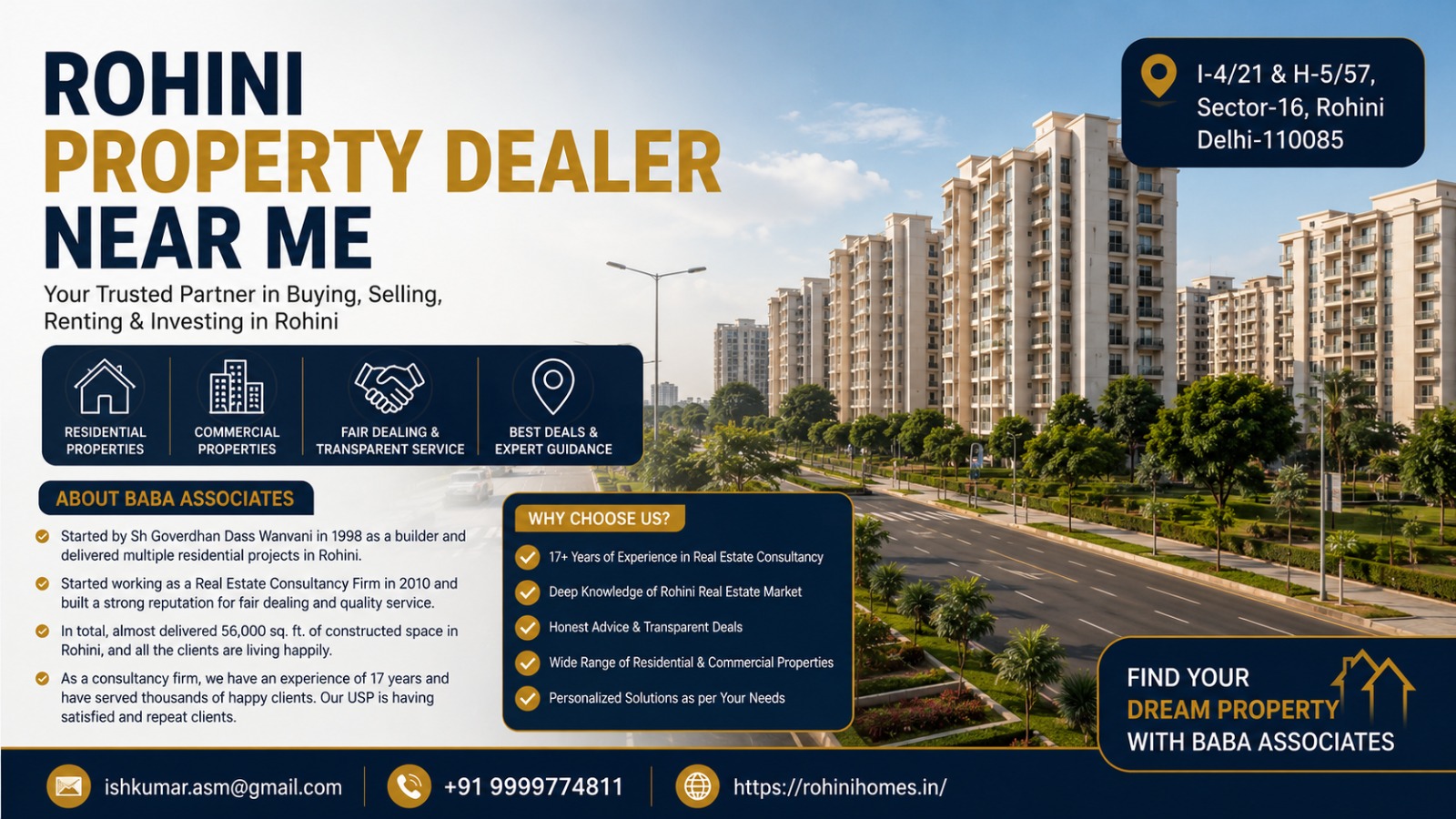Best property in Rohini Sector 16 by Baba Associates