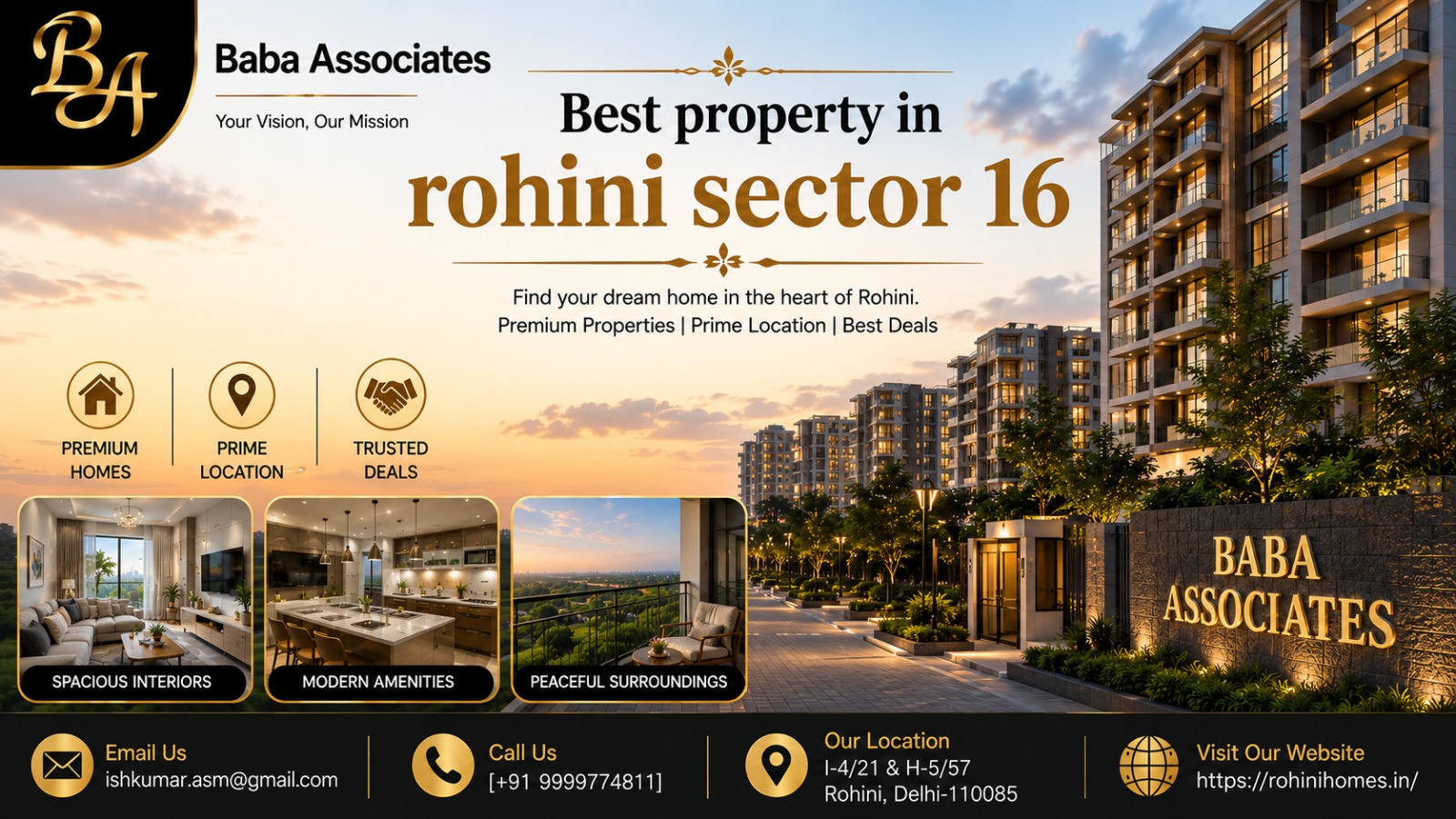 Best property in Rohini Sector 16 by Baba Associates